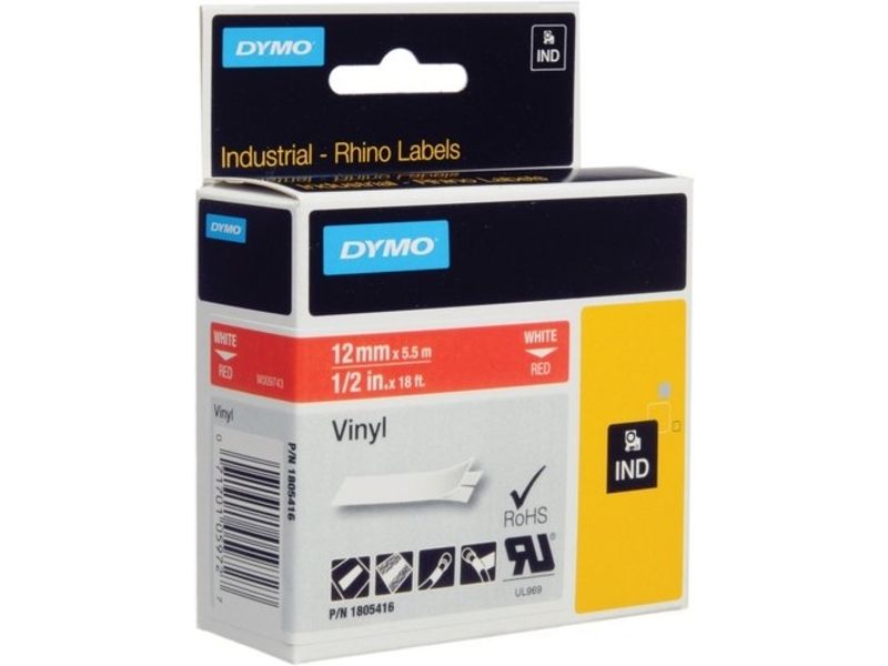 Dymo 1805416 - (12 mm) - Schwarz auf rot - Tape