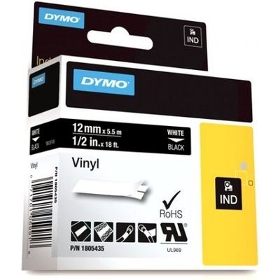 Dymo 1805435 - (12 mm) - Weiß auf schwarz - Tape