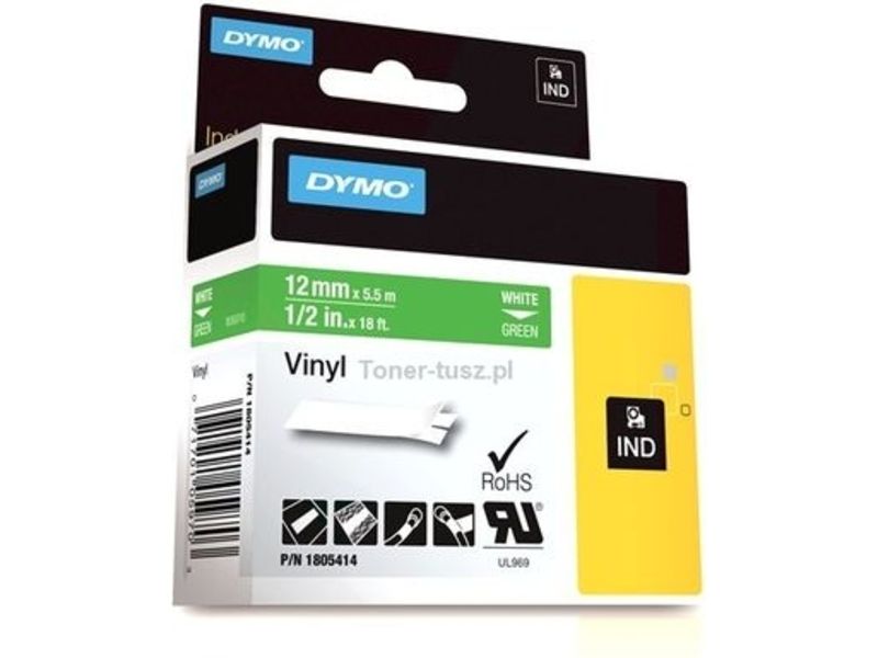 Dymo 1805414 - (12 mm) - Weiß auf grün - Tape