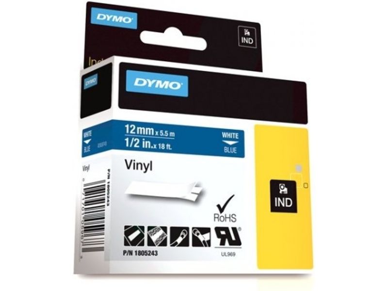 Dymo 1805243 - (12 mm) - Schwarz auf blau - Tape