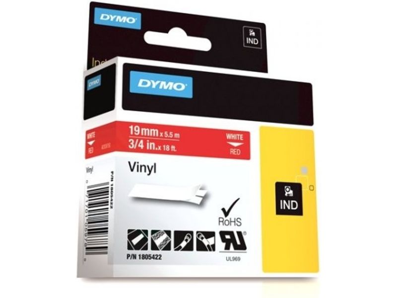 Dymo 1805422 - (19 mm) - Weiß auf rot - Tape