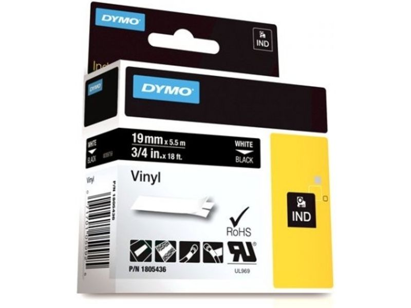 Dymo 1805436 - (19 mm) - Weiß auf schwarz - Tape