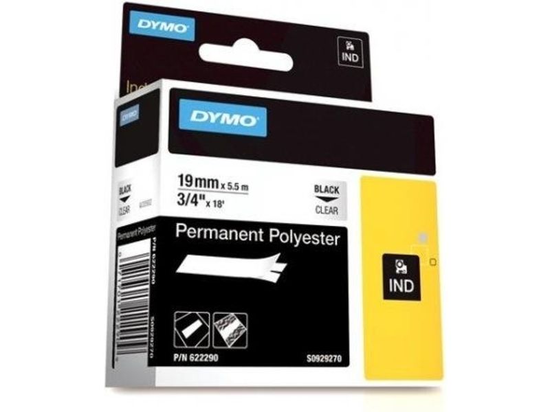 Dymo 622290 (S0929270) - (19 mm) - Schwarz auf transparent - Tape