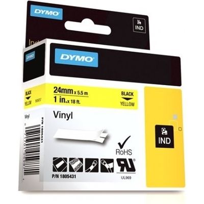 Dymo 1805431 - (24 mm x 24 mm) - Schwarz auf gelb - Tape