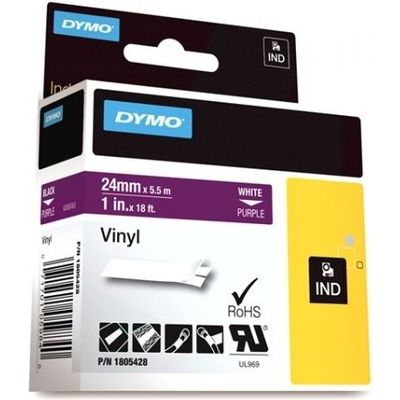 Dymo 1805428 - (24 mm x 24 mm) - Schwarz auf lila - Tape