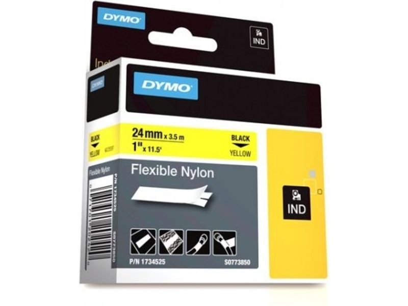 Dymo 1734525 (S0773850) - (24 mm x 24 mm) - Schwarz auf gelb - Tape