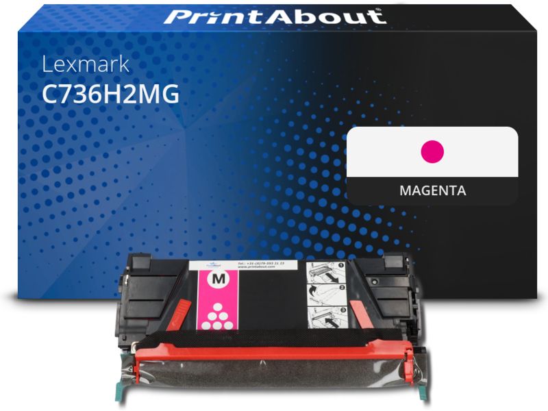 PrintAbout Toner C736H2MG Magenta Hohe Kapazität für Lexmark