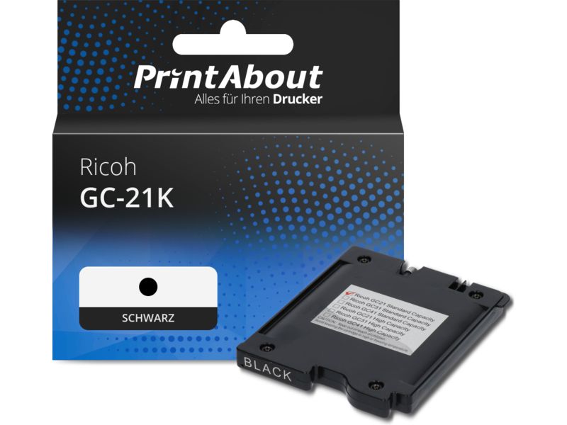 PrintAbout Druckerpatrone GC-21K (405532) Schwarz für Ricoh