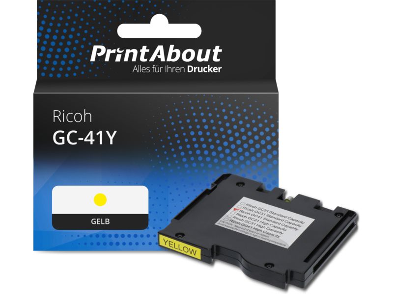 PrintAbout Druckerpatrone GC-41Y (405764) Gelb für Ricoh