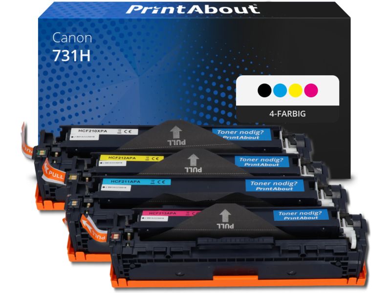 PrintAbout Toner 731H  4-farbig Multipack Hohe Kapazität für Canon