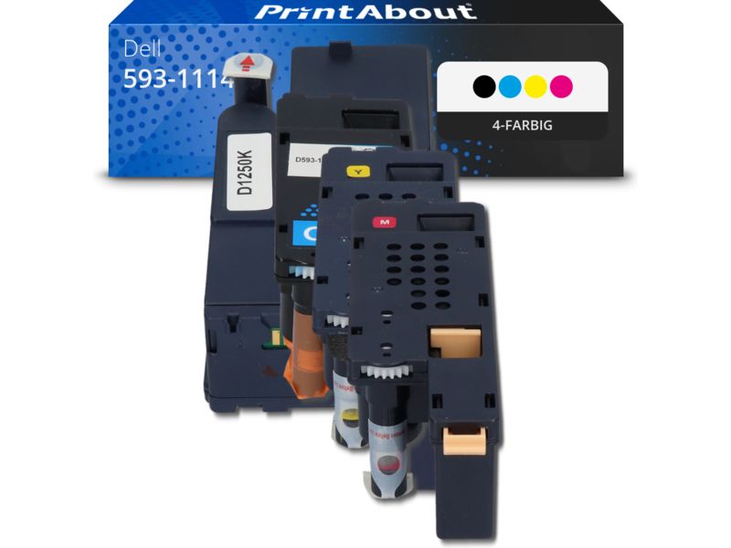 PrintAbout Toner 593-11140 (810WH) 4-farbig Multipack für Dell