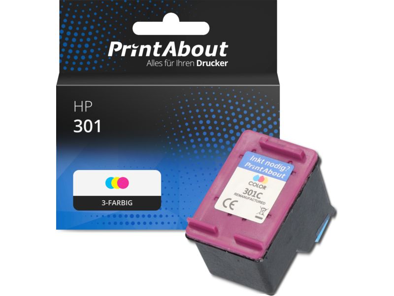 PrintAbout Druckerpatrone 301 (CH562EE) 3-farbig für HP