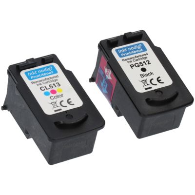 Druckerpatrone kompatibel mit Canon PG-512 / CL-513 - Schwarz + 3 Farben - Hohe Kapazität - Multipack