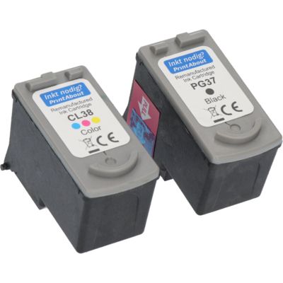 Druckerpatrone kompatibel mit Canon PG-37 / CL-38 - Schwarz + 3 Farben - Multipack