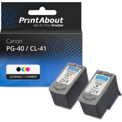 Druckerpatrone kompatibel mit Canon PG-40 / CL-41 - Schwarz + 3 Farben - Multipack