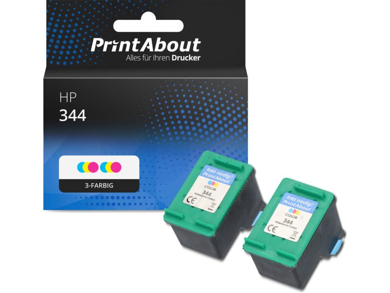 PrintAbout Druckerpatrone 344 (C9363EE) 3-farbig Multipack für HP