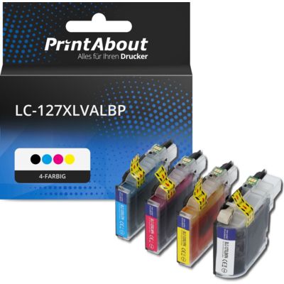 Druckerpatrone kompatibel mit Brother LC-127XLVALBP - 4-farbig - Hohe Kapazität - Multipack