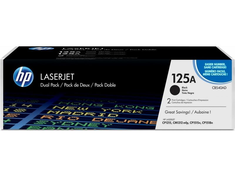 HP 125A (CB540AD) Toner - 2x Schwarz - Multipack
