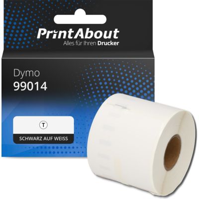 Etikettenrolle kompatibel mit Dymo 99014 (S0722430) - (54 mm x 101 mm) - Schwarz auf weiß