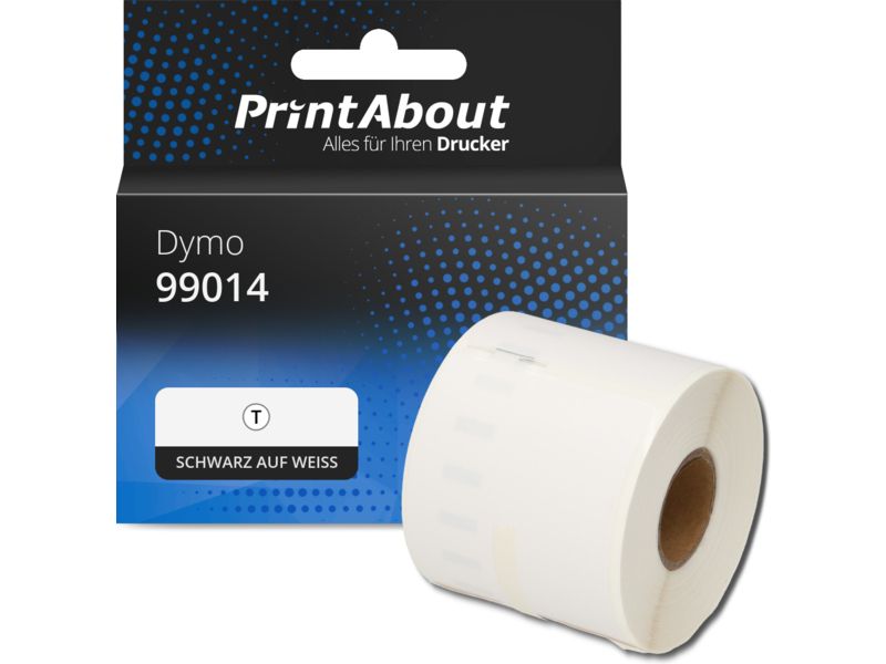 PrintAbout Etikett 99014 (S0722430 (zonder chip)) Schwarz auf weiß (101 mm x 54 mm) für Dymo