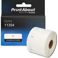 Etikettenrolle kompatibel mit Dymo 11354 - (57 mm x 32 mm) - Schwarz auf weiß