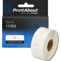 Etikettenrolle kompatibel mit Dymo 11355 - (19 mm x 51 mm) - Schwarz auf weiß