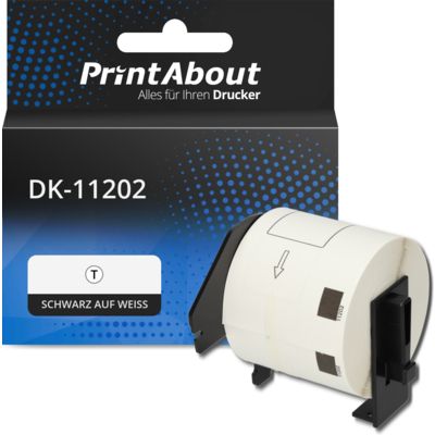 Etikettenrolle kompatibel mit Brother DK-11202 - (62 mm x 100 mm) - Schwarz auf weiß