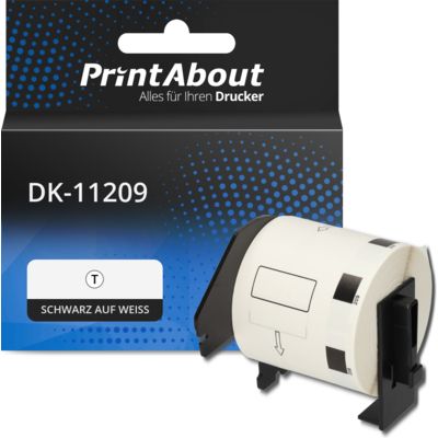 Etikettenrolle kompatibel mit Brother DK-11209 - (29 mm x 62 mm) - Schwarz auf weiß