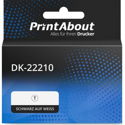 Etikettenrolle kompatibel mit Brother DK-22210 - (29 mm) - Schwarz auf weiß