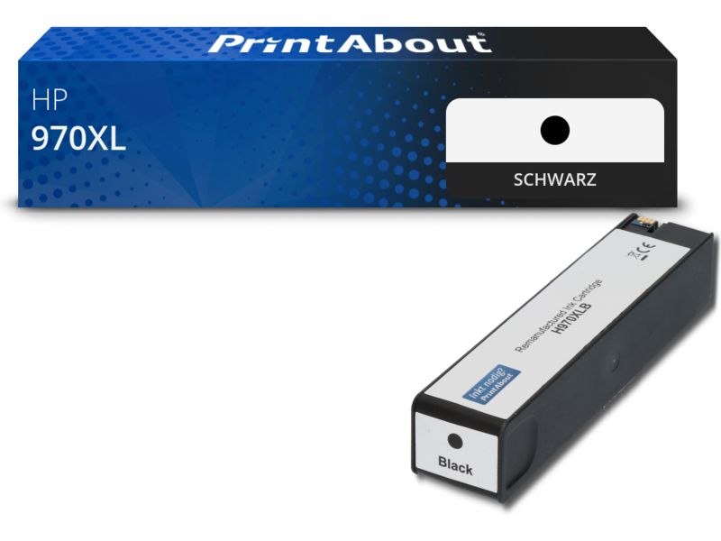 PrintAbout Druckerpatrone 970XL (CN625AE) Schwarz Hohe Kapazität für HP