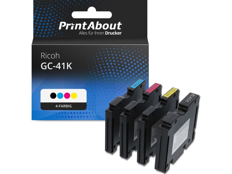 PrintAbout Druckerpatrone GC-41K (405761) 4-farbig Multipack für Ricoh