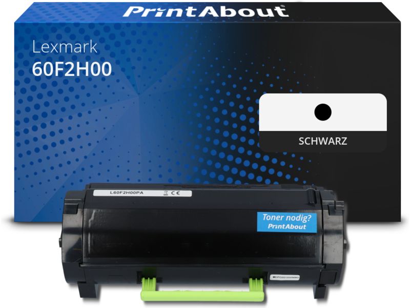 PrintAbout Toner 60F2H00 (602H) Schwarz Hohe Kapazität für Lexmark