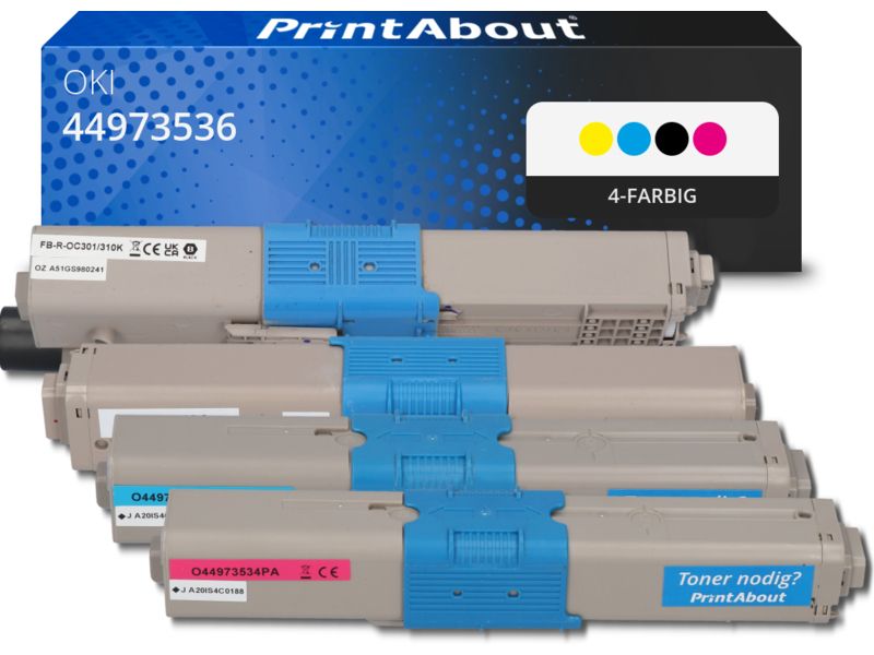 PrintAbout Toner 44973536 4-farbig Multipack für OKI