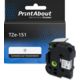Schriftband kompatibel mit Brother TZe-151 - (24 mm x 24 mm) - Schwarz auf transparent