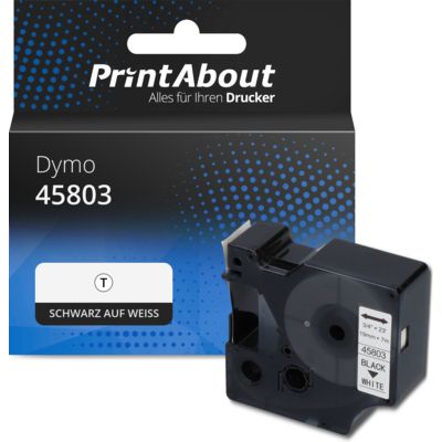 Schriftband kompatibel mit Dymo 45803 (S0720830) - (19 mm) - Schwarz auf weiß