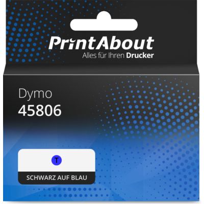 Schriftband kompatibel mit Dymo 45806 (S0720860) - (12 mm) - Schwarz auf blau