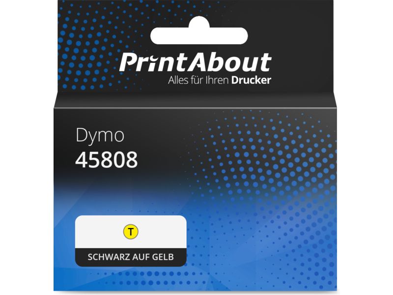 PrintAbout Tape 45808 (S0720880) Schwarz auf gelb (19 mm) für Dymo