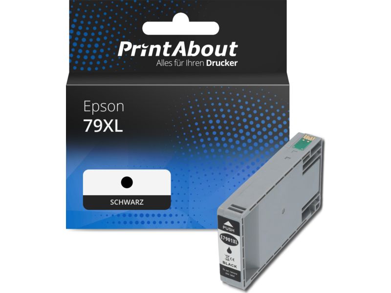 PrintAbout Druckerpatrone 79XL (T79014010) Schwarz Hohe Kapazität für Epson