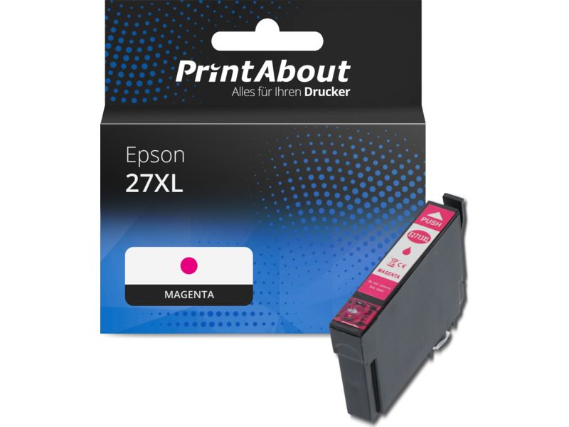 PrintAbout Druckerpatrone 27XL (C13T27134012) Magenta Hohe Kapazität für Epson