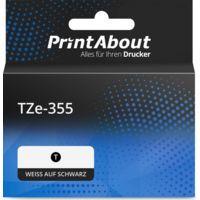 Schriftband kompatibel mit Brother TZe-355 - (24 mm x 24 mm) - Weiß auf schwarz