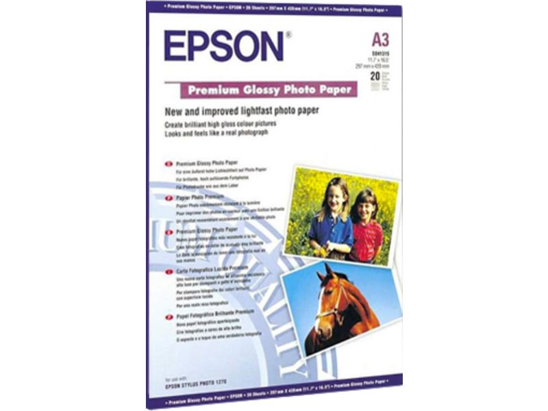 Epson S041316 Premium Glossy A3+ (20 vel) (Epson premium glossy) - Fotopapier