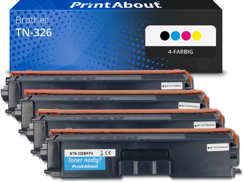 PrintAbout Toner TN-326 4-farbig Multipack Hohe Kapazität für Brother