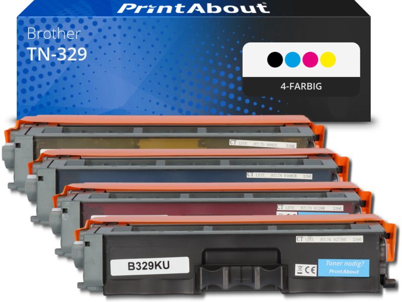 PrintAbout Toner TN-329 4-farbig Multipack Extra hohe Kapazität für Brother