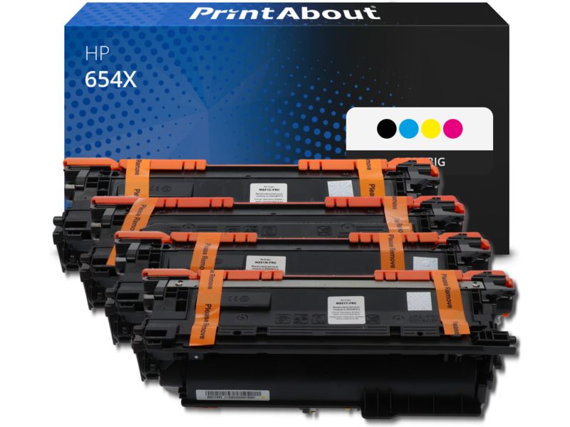PrintAbout Toner 654X (CF330X) 4-farbig Multipack Hohe Kapazität für HP