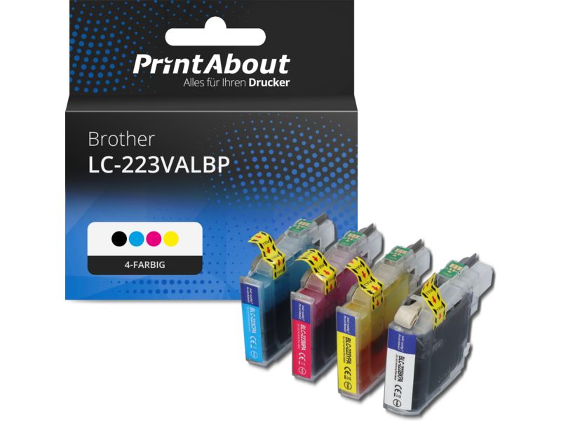 PrintAbout Druckerpatrone LC-223VALBP 4-farbig Multipack für Brother
