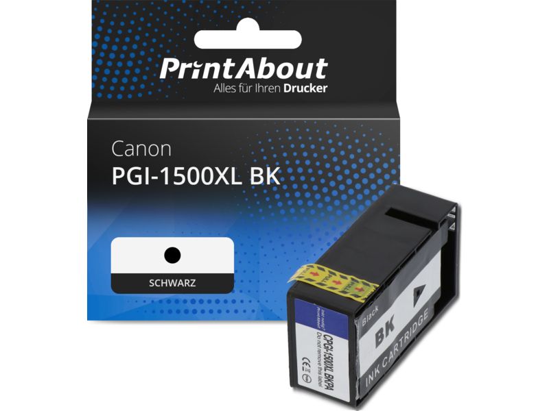PrintAbout Druckerpatrone PGI-1500XL BK Schwarz Hohe Kapazität für Canon