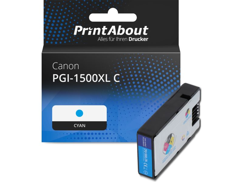 PrintAbout Druckerpatrone PGI-1500XL C Cyan Hohe Kapazität für Canon