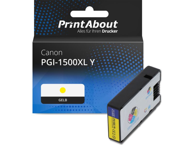 PrintAbout Druckerpatrone PGI-1500XL Y Gelb Hohe Kapazität für Canon