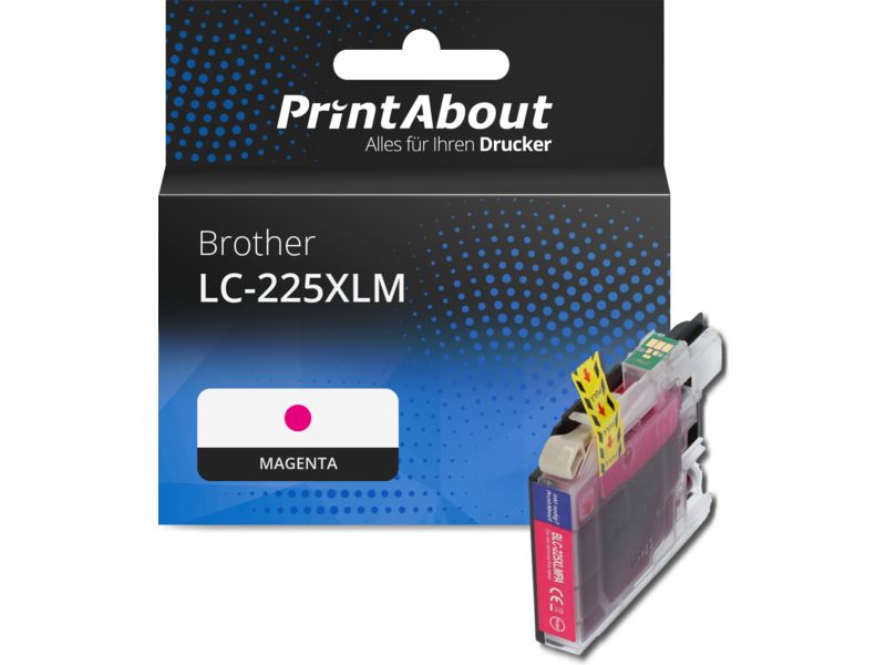PrintAbout Druckerpatrone LC-225XLM Magenta Hohe Kapazität für Brother