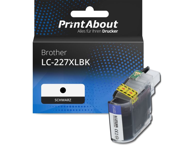 PrintAbout Druckerpatrone LC-227XLBK Schwarz Hohe Kapazität für Brother